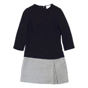 Kate Spade Black Houndstooth Drop Waist Mini Dress